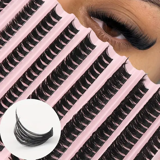 Kit De Extensão De Cílios Diy 200 Peças-80p Mega Volume D-curl Cluster 8-14mm Clusters Individuais Profissional Salão-lo