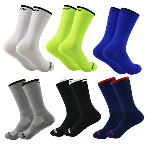 Meias Esportivas Masculinas – Novas Medyas De Cano Alto Antiodor Para Basquete E Futebol (1 Par , Azul/Verde/Branco)