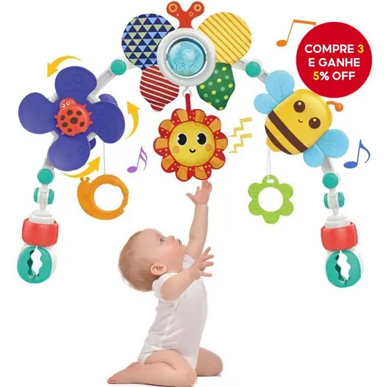 Brinquedo De Arco De Carrinho De Bebê Com Sino Pendurado Para Berço Assento De Carro Atividade Sensorial Viagem Natal