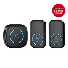 Novo conjunto de campainha sem fio Mini: 1 receptor + 2 botões à prova d'água, alcance de 1000 pés, equipado com 60