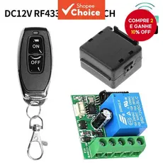  Interruptor de Controle Remoto Sem Fio 433Mhz 12V 1CH RF 10A Receptor de Relé e Transmissor 2CH Para Fechadura