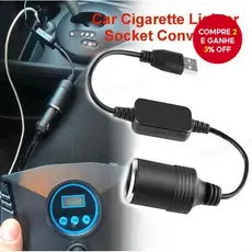 1 peça Adaptador Conversor de Soquete de Isqueiro 5V 2A USB para 12V, USB Masculino para Feminino, Acessórios