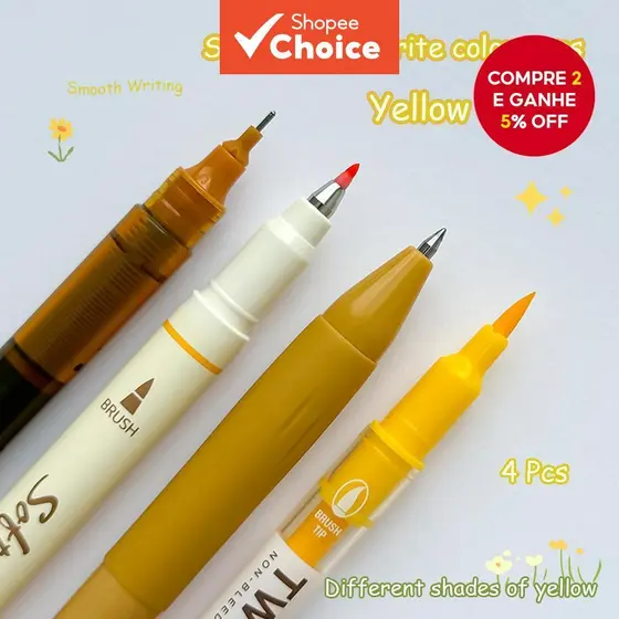 Canetas De Gel Coloridas 4 Unidades/Conjunto Caligrafia De 0.5 Mm Marcadores De Desenho De Linha Fina Multi-Ponta