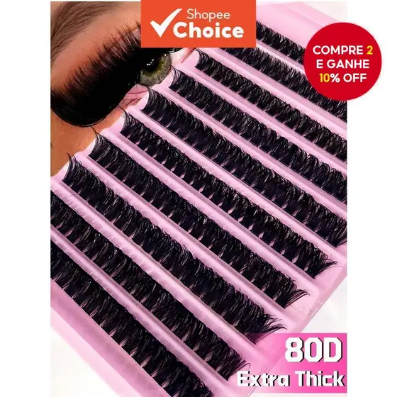 100D Cílios Individuais 8-16mm 200un Bandeja Mista de Cílios Look Natural DIY Extensão de Volume Cílios Longos
