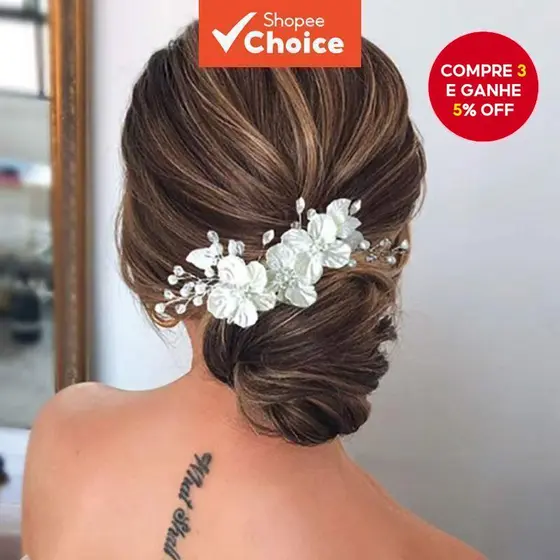 Pente De Cabelo De Noiva Coreano , Acessórios Casamento De Cristal De Pérola Floral Feito À Mão Para Mulheres