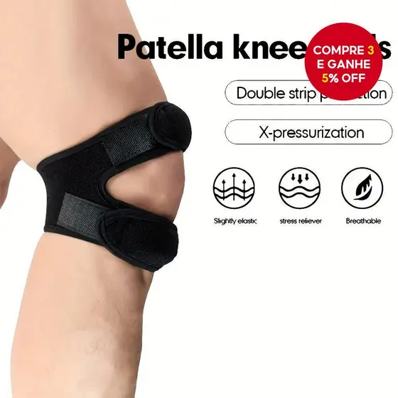 Joelheiras Duplas Para Patela Adulta , Corrida , Proteção Contra Pressão , Fixação Esportiva