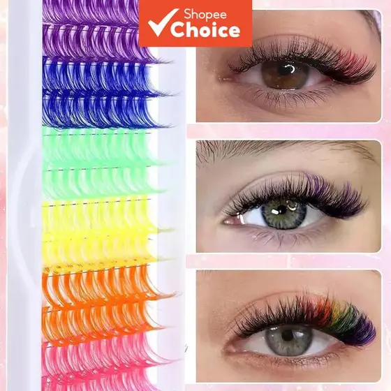 Multi Cor D Curl Lash Clusters 120 Pçs Mix Match Único Estilo Criativo Caixa Depilador Para Mulheres Rosto Barbeador Sob
