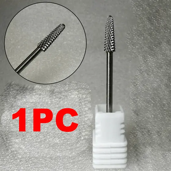 Broca De Aço Tungstênio Cone Redondo Profissional Para Limpeza De Cutículas E Remoção De Gel Macio