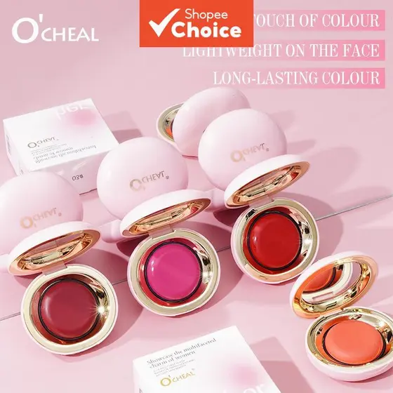 OCHEAL Conjunto de 2 Blushes Cremoso Pigmentados Naturais 13g Maquiagem Diária para as Bochechas com Cor Ajustável