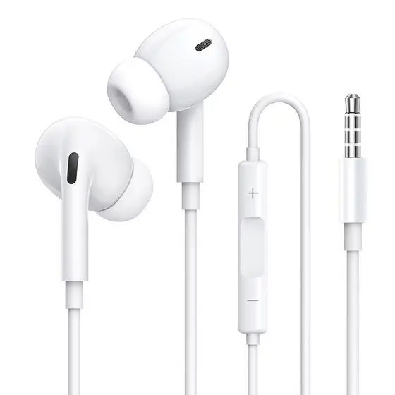 Fones De Ouvido Com Fio De 3.5 Mm Controle De Volume E Microfone Intra-Auriculares De Alta Qualidade