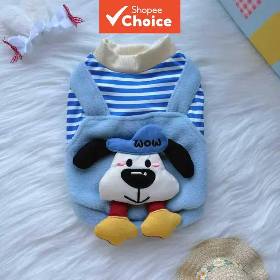 Inverno Grosso Quente Cão Gato Hoodie Quatro Pernas Acolchoado Colete De Pelúcia Dos Desenhos Animados Boneca Design Par