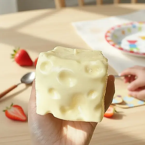 Cubo de Queijo Squishy Gigante, Bola Fidget Anti-Rebote para Brincar Sensorial, Antiestresse, Presente de Natal