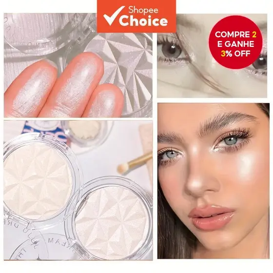 Pó Iluminador Monocromático – Shimmer Matte Glow , À Prova D'água , De Longa Duração , Unissex , Suave , Escolha Certifi