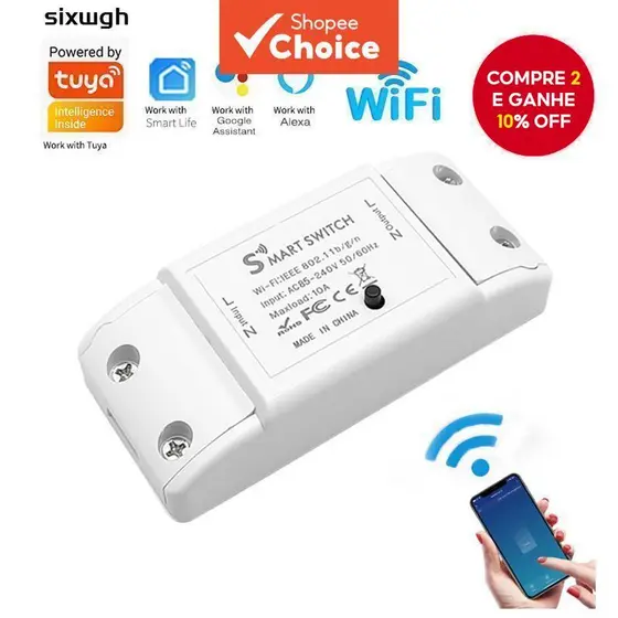 Interruptor Inteligente Wi-Fi Para tuya Disjuntor Domotic LED Controlador De Luz Vida APP Funciona Com Alexa google Voz