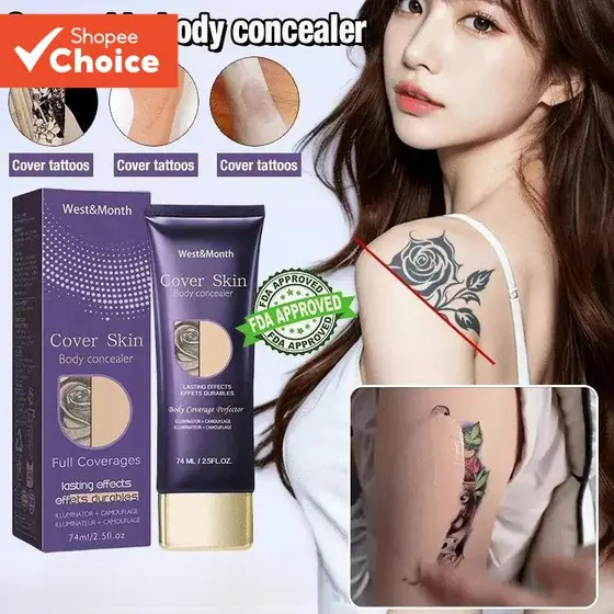 SkinTrue Tatuagem Cover Up Corretivo Líquido Base Corporal À Prova D'água Cicatriz Braço Perna Cobertura Completa Profis