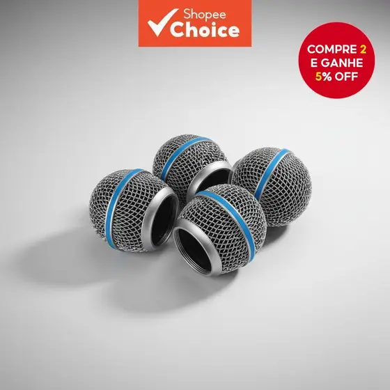 Cabeça De Grade De Malha De Microfone Beta58A Esférica De Metal De Substituição 1 Unidade