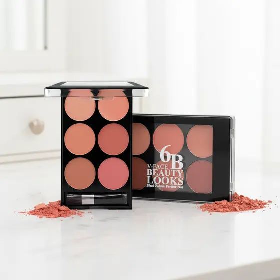 6 Cores Fácil de Maquiar Blush de Bochecha Fosco Natural 3D à Prova d'Água Placa de Cor