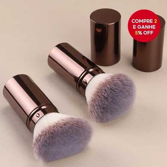Novos 2 Pçs Pincéis de Maquiagem Profissionais Retráteis para o Rosto, Pincel para Blush e Pó Solto.