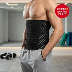 Cinto Modelador Masculino Preto - Espartilho para Apertar a Cintura e Modelar o Abdômen com Suporte Lombar e Respirável