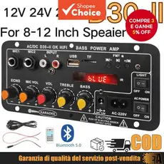 D30 D10 amplificador amplificador de alta potência 12V24V com bluetooth com display digital áudio do carro