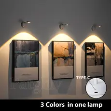 Luz Noturna LED Sem Fio com Sensor de Movimento, Luminária de Parede Recarregável USB TIPO-C para Quarto.