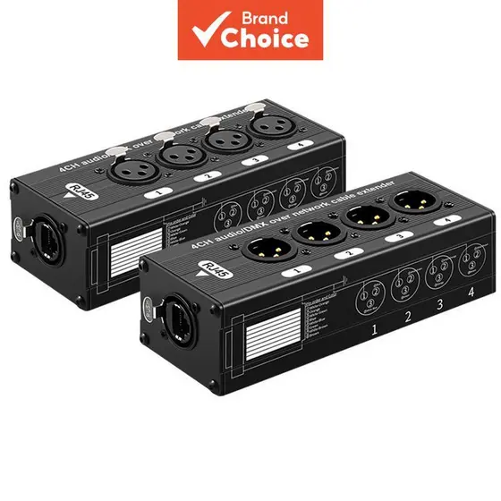 Adaptador Extensor De Áudio De Palco De Rede XLR De 4 Canais Para RJ45 Mixer De Estúdio