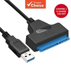  Adaptador USB 3.0 para SATA para HDD SSD de 2,5 polegadas, até 6 Gbps, cabo de 22 pinos, acessórios de computador