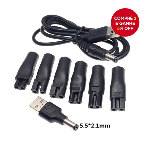 Cabo Carregador USB Universal 5V 8 Unidades-Adaptador De Alimentação De Substituição Para Máquinas De Cortar Cabelo Elét