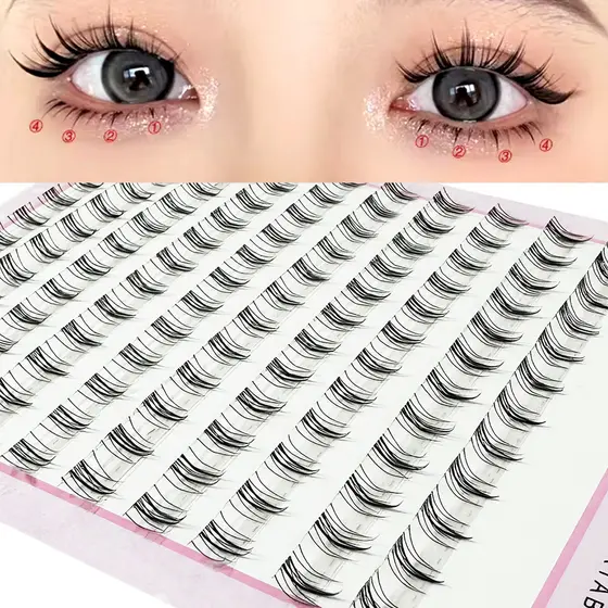 Cílios Postiços De 10 Linhas : Aglomerados De Inferiores , Estilo Natural , 3-6 Mm De Comprimento , Perfeito Para Maquia