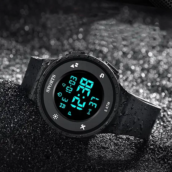 Nova tendência masculina à prova d'água relógio eletrônico luminoso simples multifuncional esportivo para meninos do