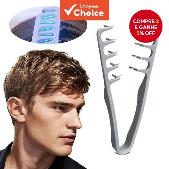 Pente De Cabelo Masculino Com Dentes Largos Para Raízes Fofas , Ferramenta Diária De Cabeleireiro Doméstico