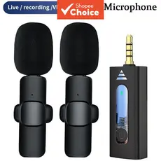 Microfone de Lapela Omnidirecional Wireless 3,5mm K35 para Câmera e Caixa de Som