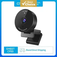 Câmera Webcam 1080P EMEET C950 USB com visão de 70° para computador, com microfone para reuniões, aulas online, Zoom,