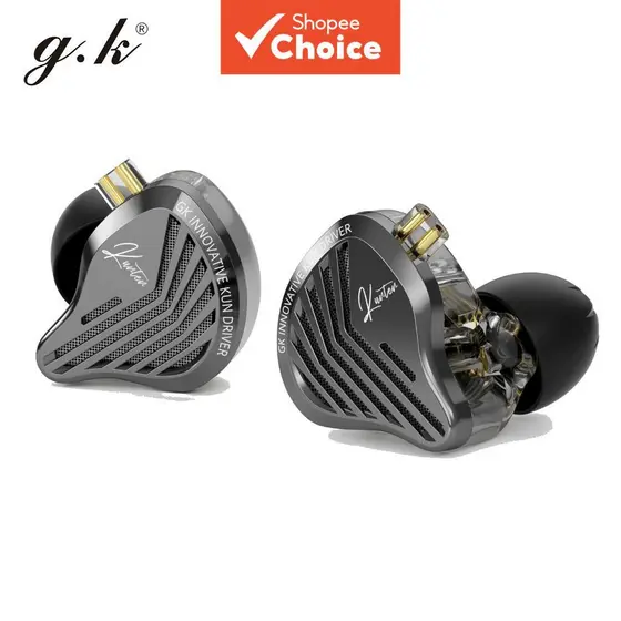Fones De Ouvido GK KUNTEN Fone Intra-Auricular HiFi Dinâmico De Ultra Ampla Frequência Com Cabo Substituível De 2 Pinos