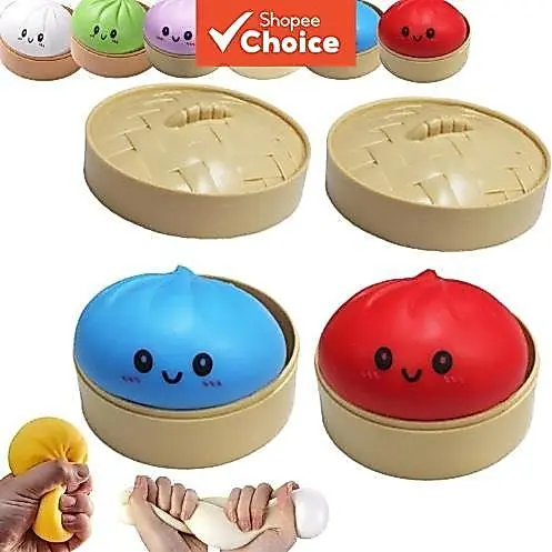 Bun Squishy Toy Lento Rising Stress Relief Soft Squeeze Pão Para Crianças Adultos Presente De Formatura Hari Raya Handhe