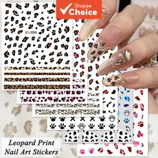 3/6/12 Folhas de Adesivos de Arte de Unhas com Estampa de Onça Estampas de Animais Decalques de Unhas Adesivos de Unhas
