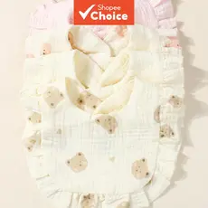 Conjunto De Babador Macio De Algodão Com Estampa De Desenho Animado Para Alimentação De Bebês , Cachecóis Meninos E Meni