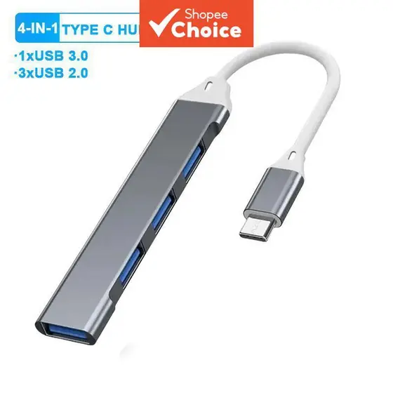 Divisor De Múltiplas Portas USB Tipo C Hub OTG De 4 Para Conversor De Laptop Macbook