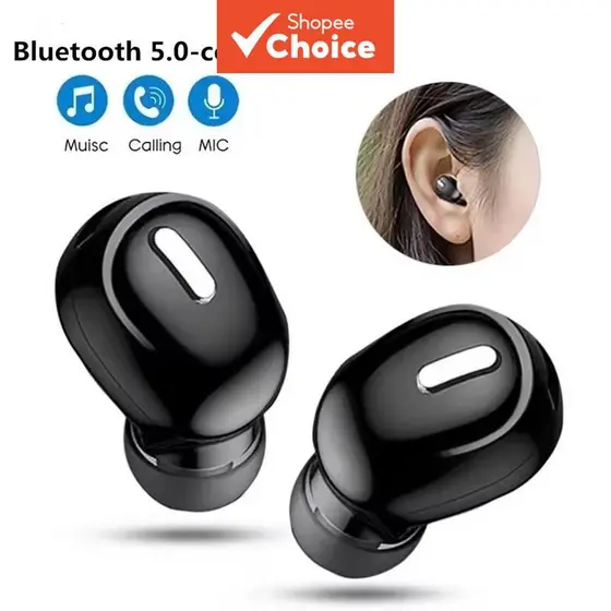 Fones de Ouvido Mini TWS Bluetooth com Redução de Ruído, Intra-Auriculares Esportivos, com Microfone, Sem Fio, para