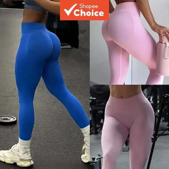 Leggings Recortadas Sem Costura Femininas – Aumento E Levantamento De Bunda De Pêssego Para Ioga , Corrida Fitness