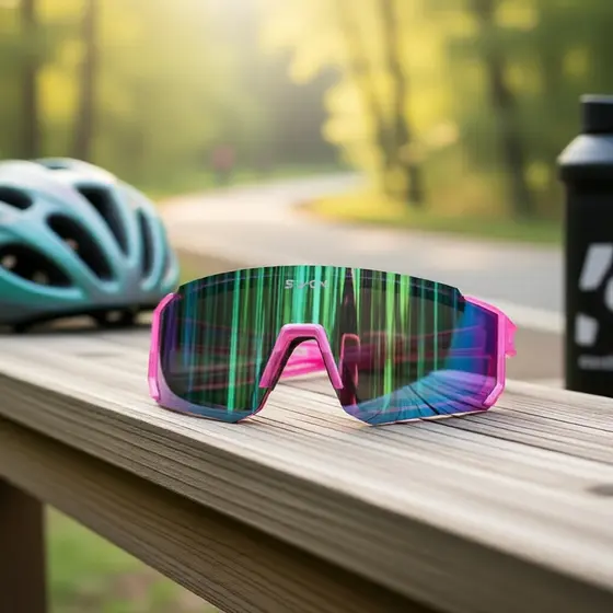 Óculos de Sol de Ciclismo Scvcn para Homens - Óculos Esportivos Pretos Elegantes e Confortáveis para Verão e Atividades