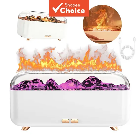 Difusor De Aroma De Chama Doméstica , Umidificador De Névoa Fria De Lareira De 300ml Para Quarto E Escritório