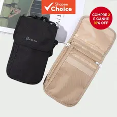 Carteira Antifurto para Viagem ao Ar Livre, Impermeável, Armazenamento, Pescoço, Bolsa para Passaporte de Celular
