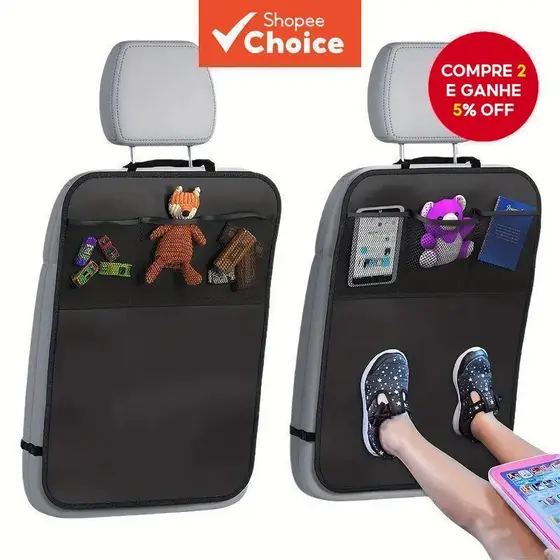 1/2pcs Protetores para o encosto do banco do carro com 3 bolsos, capa automotiva de poliéster impermeável, proteção