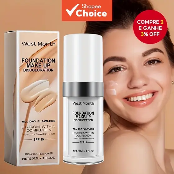 Base Ocultadora De Mudança Térmica , Líquido Hidratante Natural De Longa Duração À Prova D'água 30ml