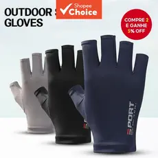 Luvas De Meio Dedo Proteção Solar Respirável Antiderrapante Para Ciclismo Ao Ar Livre , Pesca , Esportes