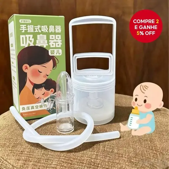 Aspirador Nasal Branco Suave para Bebê - Removedor de Sipon Ultimate & Sucção Nasal Segura para Recém-Nascido. Cuidado