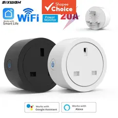 Para Tuya WiFi Tomada Inteligente UK Plug Temporizador Monitor De Energia Funciona Com Vida APP Google Casa Alexa Contro