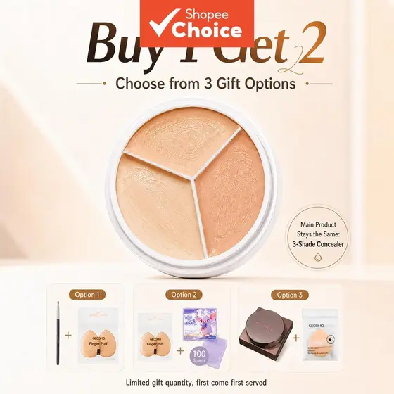 【Compre 1 Ganhe 2】 Paleta de Corretivo em Creme com 3 Cores – Disfarça Olheiras, Marcas de Acne, À Prova d'Água e Longa