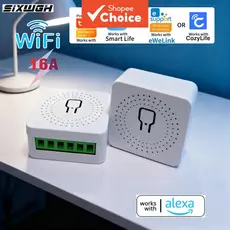 Interruptor Inteligente 16A Mini WiFi De Luz Módulo DIY Funciona Com Alexa E Google Home Life APP